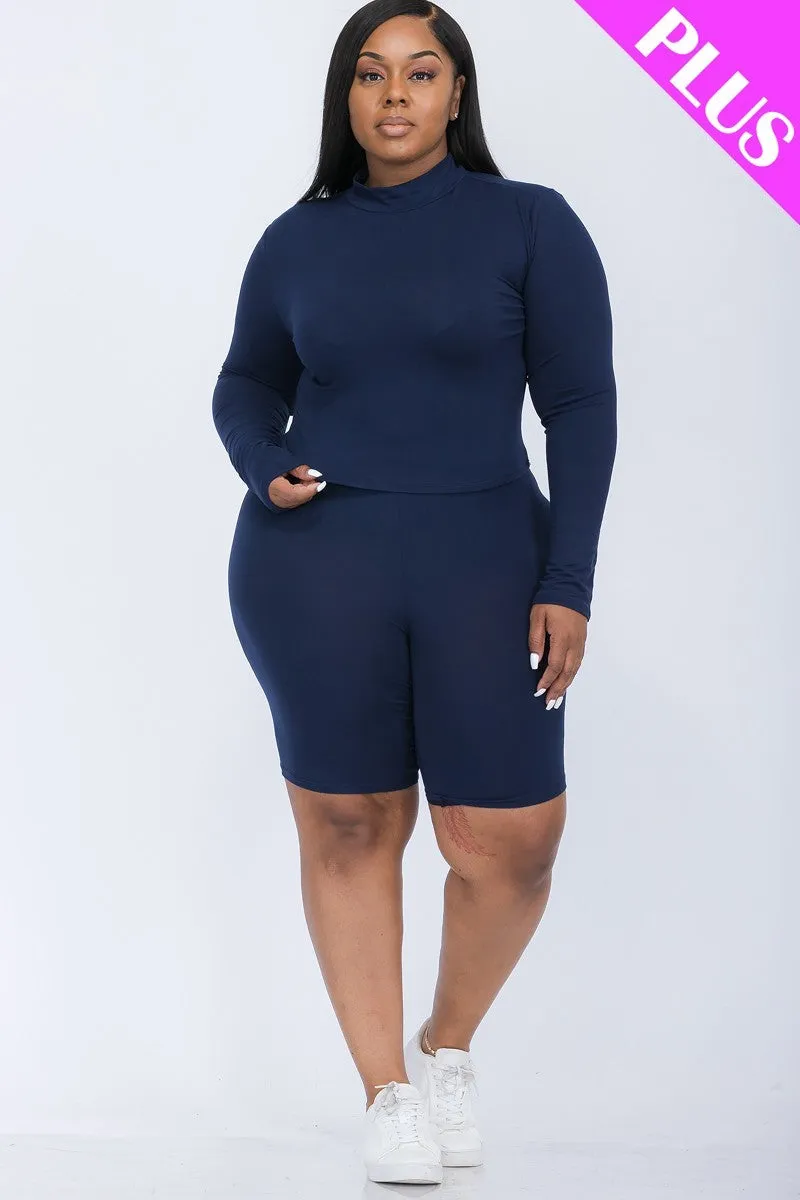 Wholesale Plus Size Biker Short Set