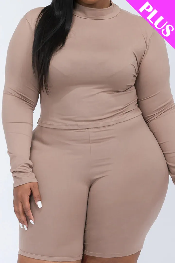 Wholesale Plus Size Biker Short Set