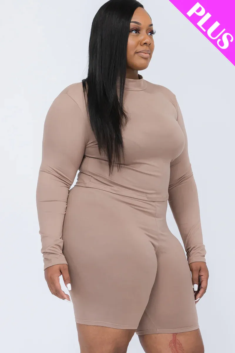 Wholesale Plus Size Biker Short Set