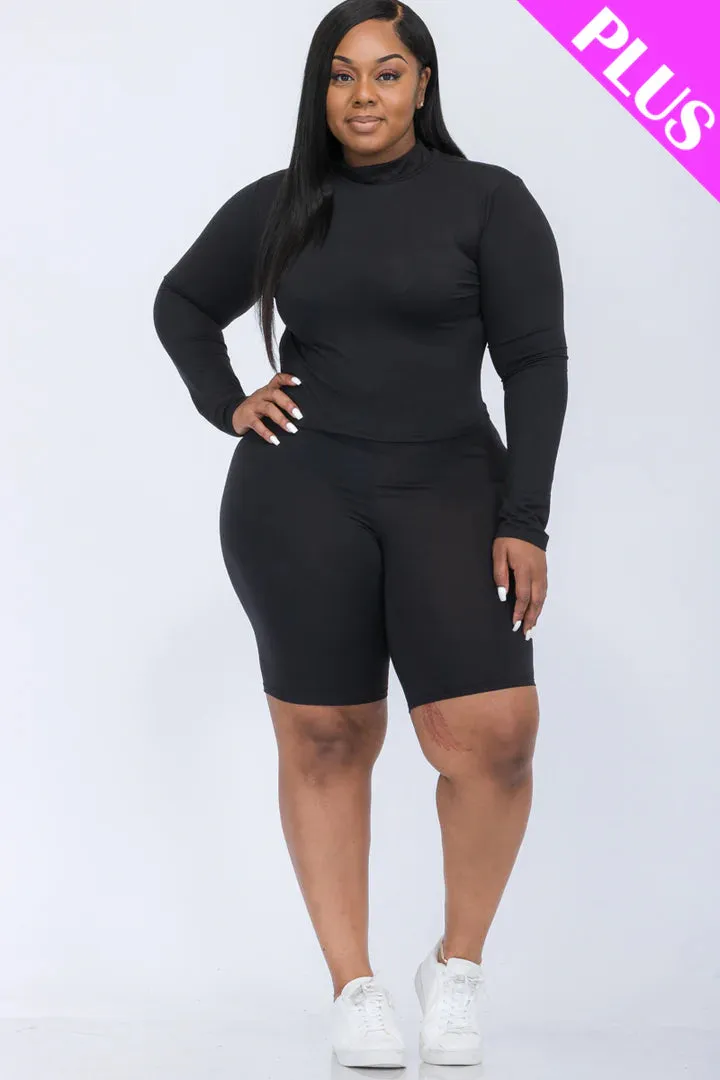 Wholesale Plus Size Biker Short Set