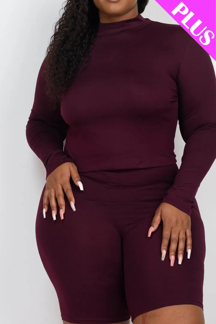 Wholesale Plus Size Biker Short Set