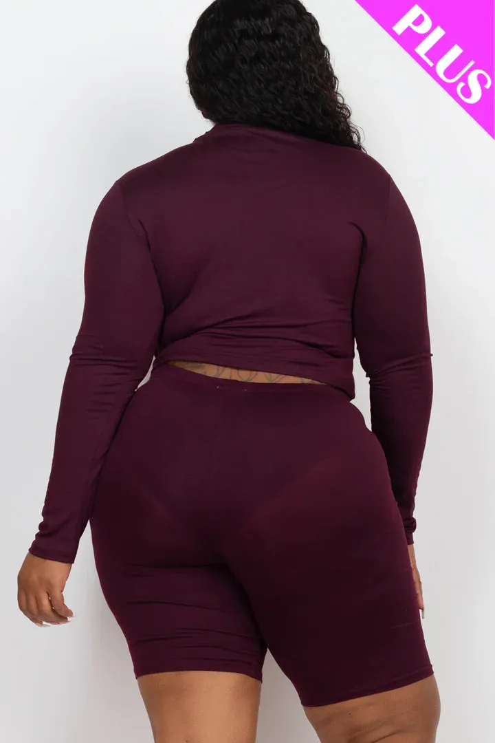 Wholesale Plus Size Biker Short Set