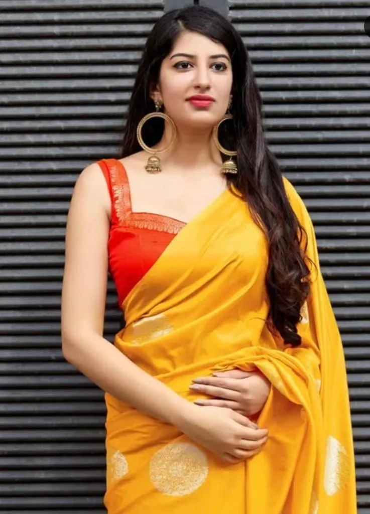 Yellow and Red  Beautiful Rich Pallu and Jacquard Soft Silk Saree