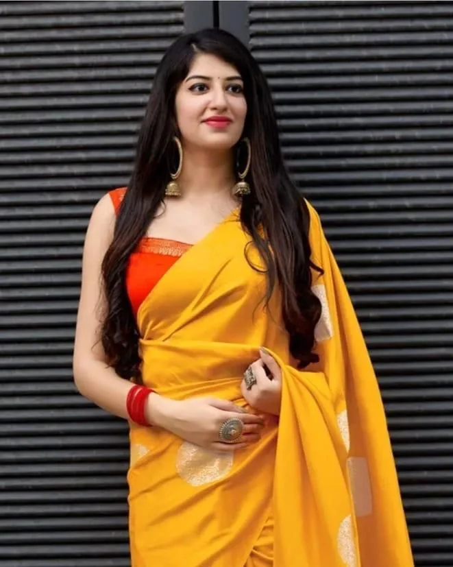 Yellow and Red  Beautiful Rich Pallu and Jacquard Soft Silk Saree